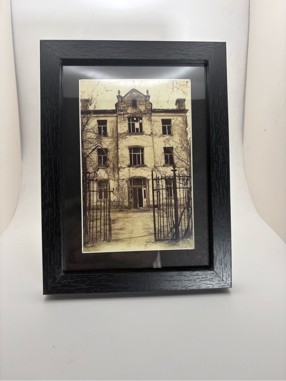 Haunted Abandoned Mansion Art Print – Framed 5x7 Gothic Horror Decor